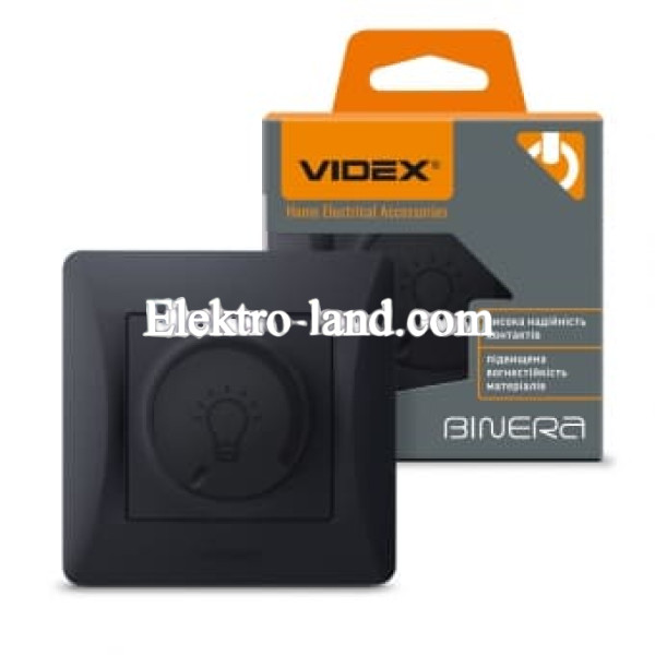 Диммер (регулятор яркости) Led 200w черный графит Videx Binera 